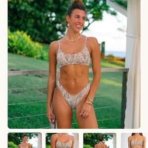 Honey Swim Rio Ribbed Bralette + Classic Rio bottoms Set size medium BRAND NEW
